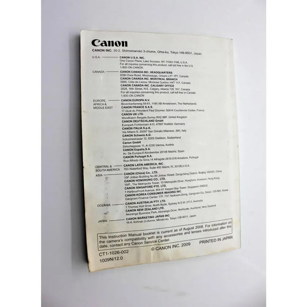 Canon EOS 50D Camera Instruction Manual